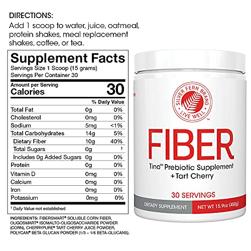 Tino Natural Gluten Free Prebiotic Fiber Supplement - with Tart Cherry Extract & Polycan Silver FernBuy Supplements Australia