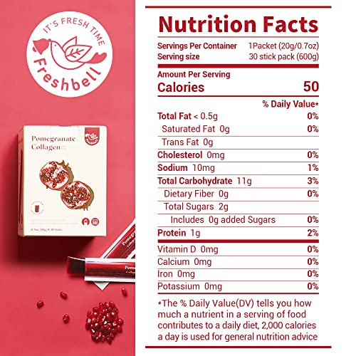 FRESHBELL Pomegranate Collagen Jelly Stick (20g x 30 sticks) Marine Collagen Peptide FreshbellBuy Supplements Australia