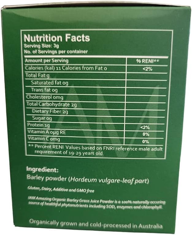 IAM Amazing Pure Organic Barley Powder Drink Barley Green Natural Blend XLXZHYFBuy Supplements Australia