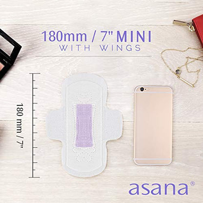 Asana Natural Teen Period Pads Combo Pack (Mini, Mini Long, Liner, and Women Reg - Chlorine Free AsanaBuy Supplements Australia