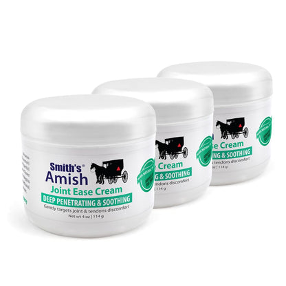Smith Amish JointEase Soothing Cream 3 Pack (Three 4 oz Jars) with Arnica, Tea Tree, Eucalyptus, Peppermint and Rosemary Smith AmishBuy Supplements Australia