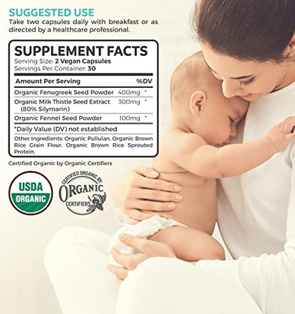 USDA Organic Lactation Supplement - Increase Milk Supply with Herbal Breastfeeding PURE COBuy Supplements Australia