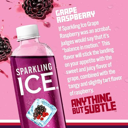 Sparkling Ice, Grape Raspberry Sparkling Water, Zero Sugar Flavored Water, with Vitamins Sparkling ICEBuy Supplements Australia