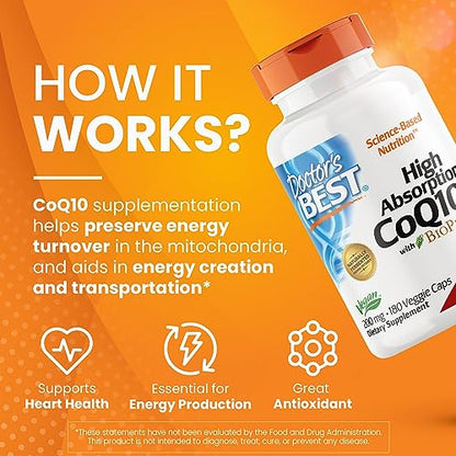 Doctor's Best High Absorption CoQ10 with BioPerine, Non-GMO, Gluten & Soy Free Doctor's BESTBuy Supplements Australia