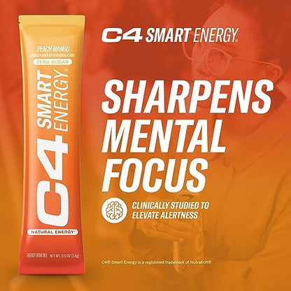 C4 Smart Energy Powder Stick Packs - Sugar Free Performance Fuel & Nootropic Brain CellucorBuy Supplements Australia
