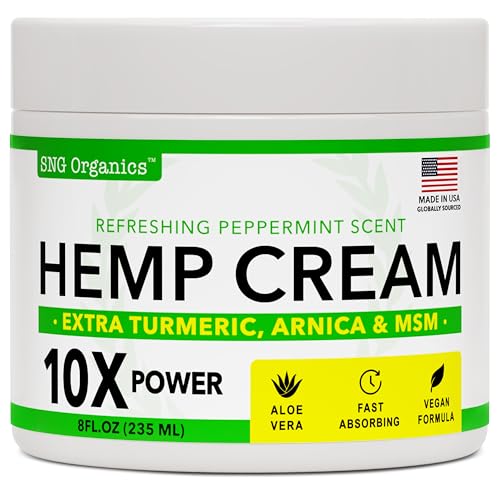 Super Natural Goods Hemp Cream with Hemp Oil, Turmeric, Arnica & Menthol – Botanical Cream with a Cooling Sensation for Localized Application (8oz) Super Natural GoodsBuy Supplements Australia