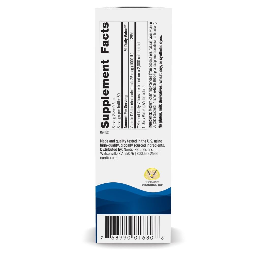 Nordic Naturals Plant-Based Vitamin D3 Liquid - 1 oz - 1000 IU Vitamin D3 - Healthy Bones, Mood & Immune System Function - Non-GMO, Vegan - 60 Servings Nordic NaturalsBuy Supplements Australia
