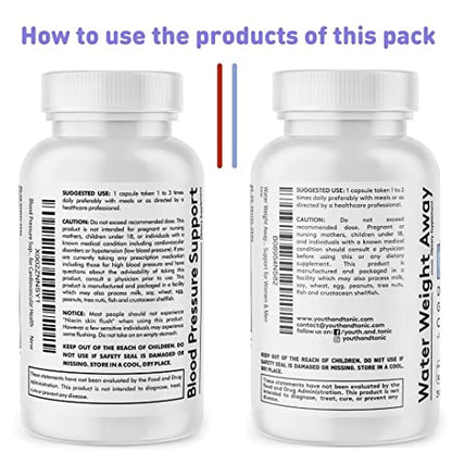 Youth & Tonic Daily Water Weight Away Pills and Blood Pressure Support Supplements/Natural Youth & TonicBuy Supplements Australia