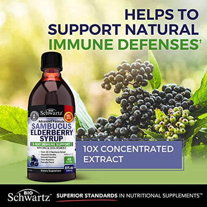 Elderberry Syrup for Kids and Adults - Natural Immune Support with Zinc and Vitamin C BioSchwartzBuy Supplements Australia