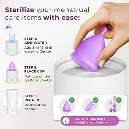 Carecup Menstrual Cup Sterilizer - Modern Menstrual Cup Cleaner Unscented Sanitizer - 2-Minute CarecupBuy Supplements Australia
