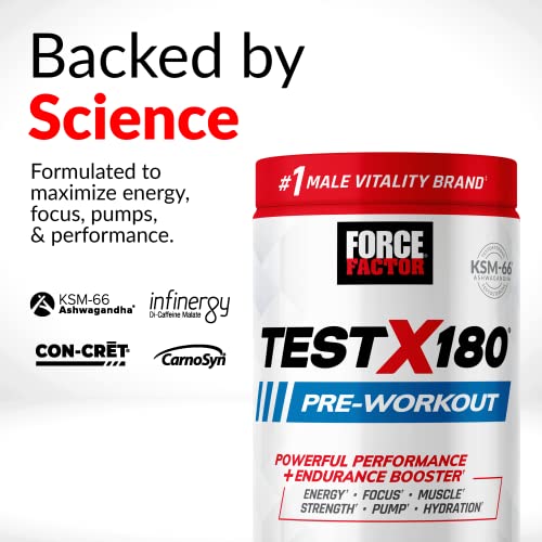 FORCE FACTOR Test X180 Pre-Workout Powder & Energy Supplement, Boost Focus Force FactorBuy Supplements Australia