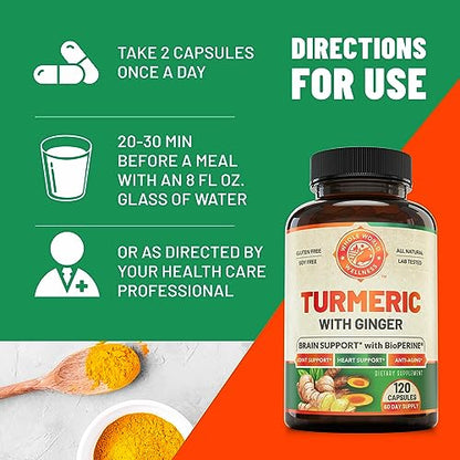 Organic Turmeric Curcumin with Ginger and Black Pepper for Max Absorption WHOLE WORLD WELLNESSBuy Supplements Australia