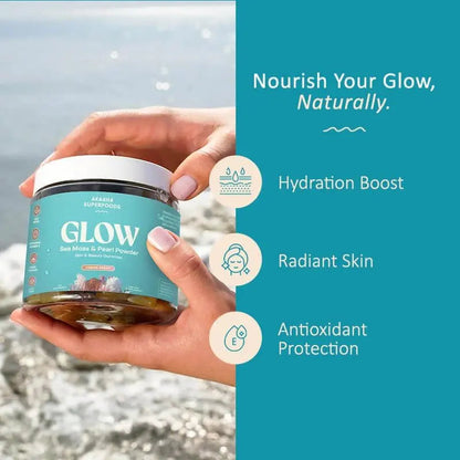 Akasha Superfoods Sea Moss Glow Gummies, Hair, Skin & Nails Vitamins with Seamoss, Pearl Powder, Vitamin E, Aloe Vera, Liposomal Vitamin C Akasha SuperfoodsBuy Supplements Australia