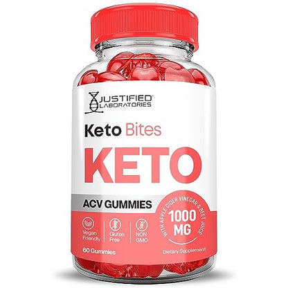 Justified Laboratories Keto Bites Keto ACV Gummies 1000MG Vegan Non GMO with Pomegranate Justified LaboratoriesBuy Supplements Australia