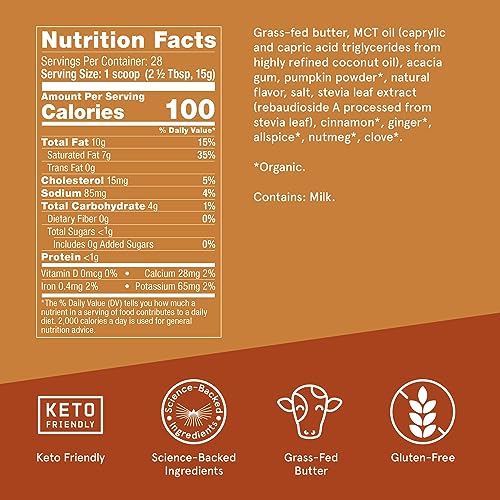 Bulletproof Pumpkin Spice Creamer, 14.8 Ounces, Keto Coffee Powder Creamer BulletproofBuy Supplements Australia