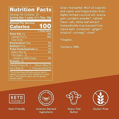 Bulletproof Pumpkin Spice Creamer, 14.8 Ounces, Keto Coffee Powder Creamer BulletproofBuy Supplements Australia