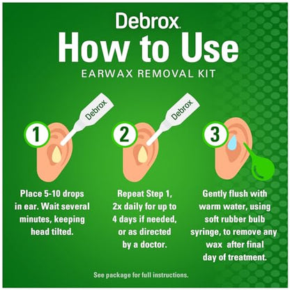 Debrox Ear Wax Removal Kit, Ear Cleaning Kit Includes Rubber Bulb Syringe DebroxBuy Supplements Australia