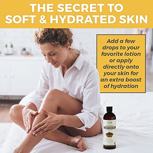 Viva Naturals Organic Castor Oil, 16 fl oz - Cold Pressed Castor Oil for Skin, Hair and Lashes - Traditionally Viva NaturalsBuy Supplements Australia