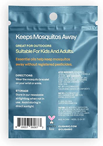 Cliganic 50 Pack Mosquito Repellent Bracelets, DEET-Free Bands, Individu CliganicBuy Supplements Australia