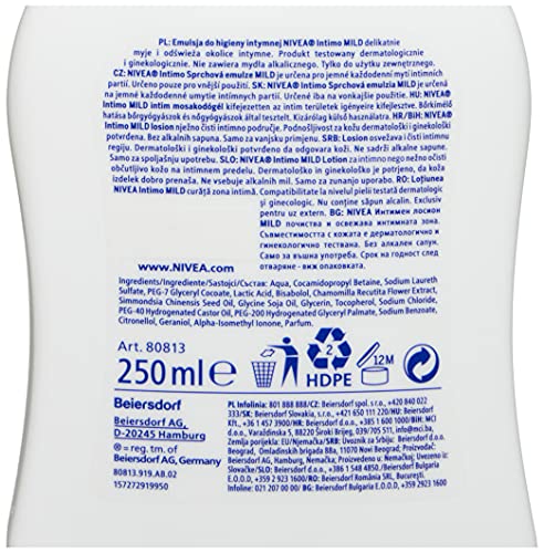 Nivea Intimate Intimo Natural Daily Comfort Mild & Delicate Feminine Cleanser 200 Ml. l NiveaBuy Supplements Australia