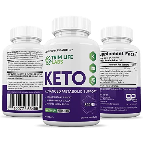 (5 Pack) Trim Life Labs Keto Pills Includes Apple Cider Vinegar Patented goBHB® Exogenou Justified LaboratoriesBuy Supplements Australia