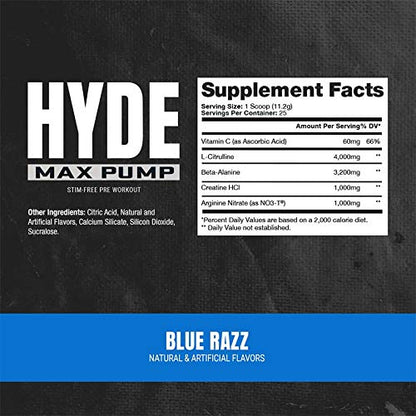 PROSUPPS Hyde Xtreme Blue Razz and Hyde Max Pump Blue Raspberry Bundle