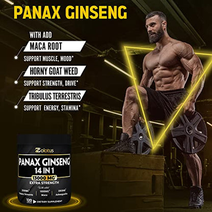 Premium Panax Ginseng 14 in 1, 13X Potency, High Strength Capsules with Horny Goat Weed ZolotusBuy Supplements Australia