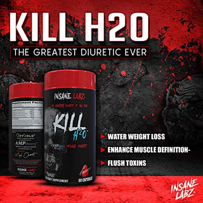 Insane Labz Kill H20, AMPiberry Infused Diuretic, Reduce Water Retention and Bloating Relief Insane LabzBuy Supplements Australia