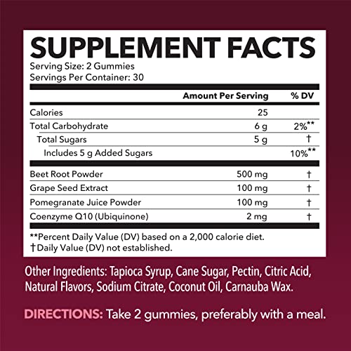 Beet Root + COQ10 Gummies Nitric Oxide Booster for Healthy Energy & Circulation Support HAVASU NUTRITIONBuy Supplements Australia