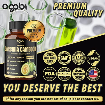 Premium Garcinia Cambogia 20:1 Extract Capsules 8550 mg - with Green Tea, Arjuna agobiBuy Supplements Australia