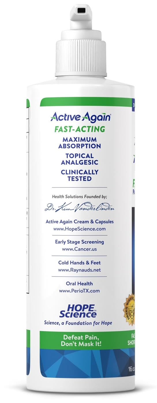 ACTIVE AGAIN Hope Science Cream, 16oz | for Joint Health, Pain Relief, and Mobility, Muscle, Back, Knee, Shoulder | Fast Acting | Made in USA ACTIVE AGAINBuy Supplements Australia