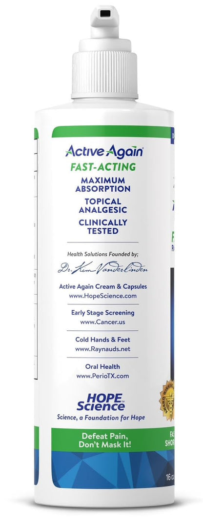 ACTIVE AGAIN Hope Science Cream, 16oz | for Joint Health, Pain Relief, and Mobility, Muscle, Back, Knee, Shoulder | Fast Acting | Made in USA ACTIVE AGAINBuy Supplements Australia