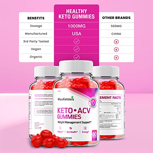 (2 Pack) Max Ketosis Keto ACV Gummies Max Ketosis Advanced Formula Apple Cider Vinegar RillvoBuy Supplements Australia