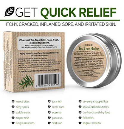 TEA TREE OIL BALM -100% All Natural | Great Cream for Soothing Irritations like Eczema ChamuelBuy Supplements Australia