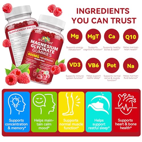 120 Count Magnesium Glycinate Gummies with L-Threonate（600mg Per Serving）,High Absorption Sugar Free Magnesium Potassium Supplement for Relaxation, Stress Relief, and Sleep Support for Adults & Kids WOJBALMNBuy Supplements Australia