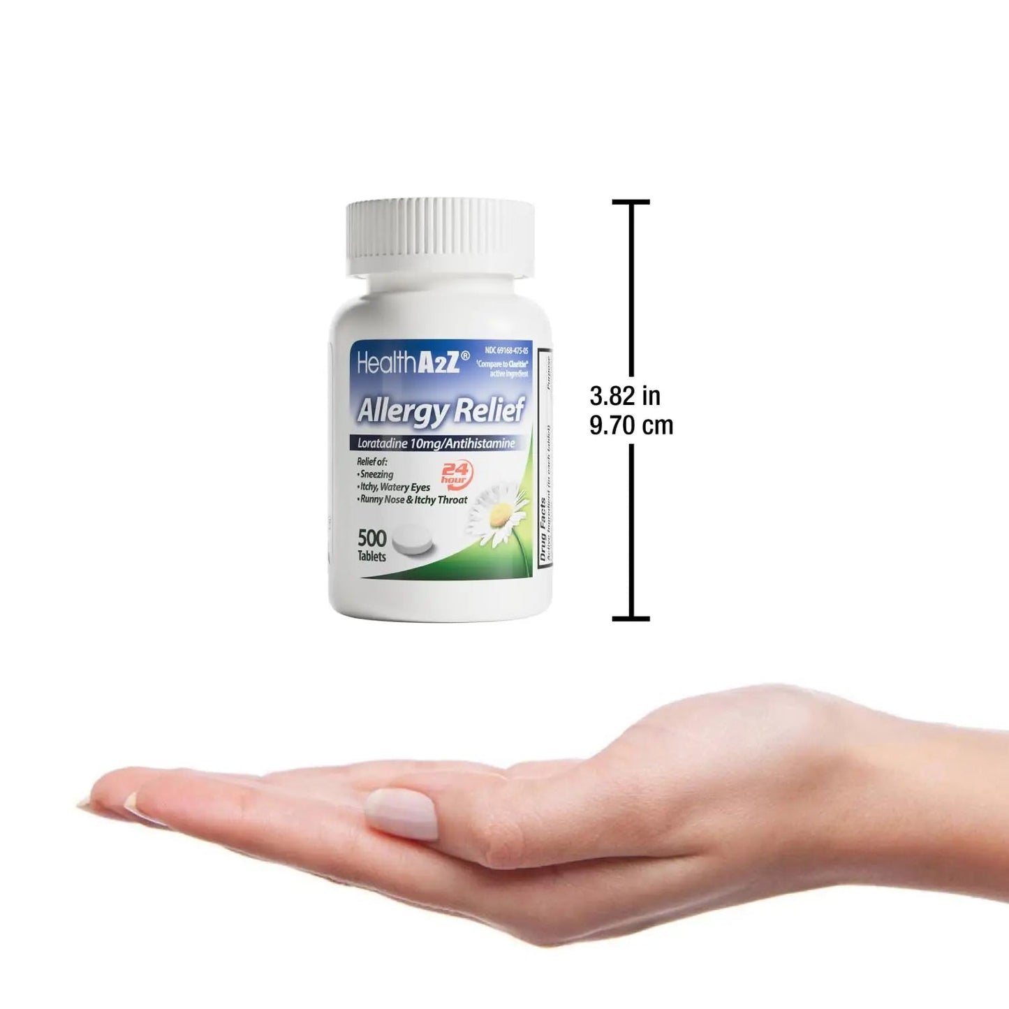 HealthA2Z® Allergy Relief | Loratadine 10mg Antihistamine | 500 Tablets | Dye Free | Relief from Itchy Throat, Sneezing, Runny Noses | 24-Hours Allergy Medicine HealthA2ZBuy Supplements Australia