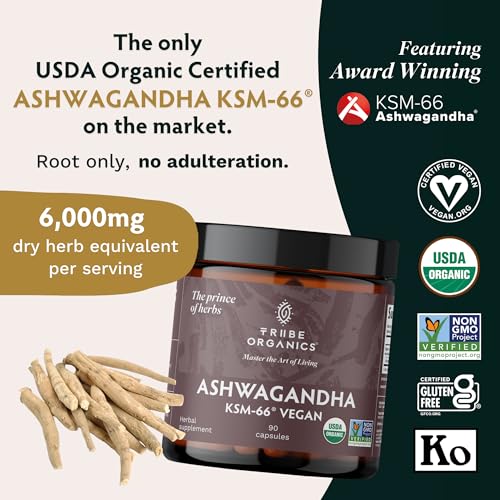 TRIBE ORGANICS Vegan Ashwagandha KSM 66 Pure Organic Root Powder Extract Ayurvedi TRIBE ORGANICSBuy Supplements Australia