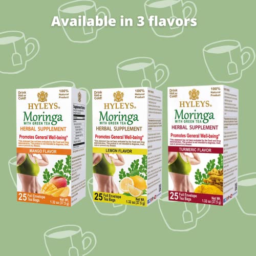 Hyleys Tea Moringa Oleifera with Mango Flavor - 50 Tea Bags (6 Pack - 300 Tea Bags total) (Miracle Tree Tea) HYLEYSBuy Supplements Australia