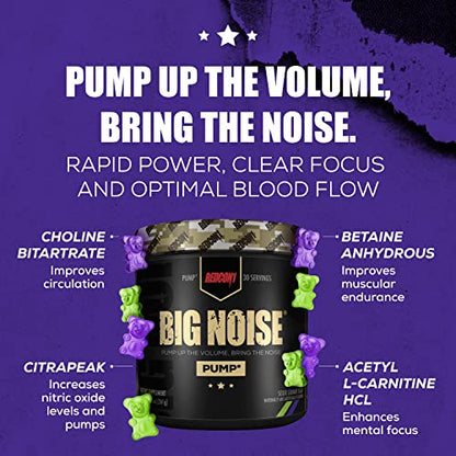 REDCON1 Big Noise Non Stim Preworkout, Sour Gummy Gear - Betaine Anhydrous & Acetyl L REDCON1Buy Supplements Australia