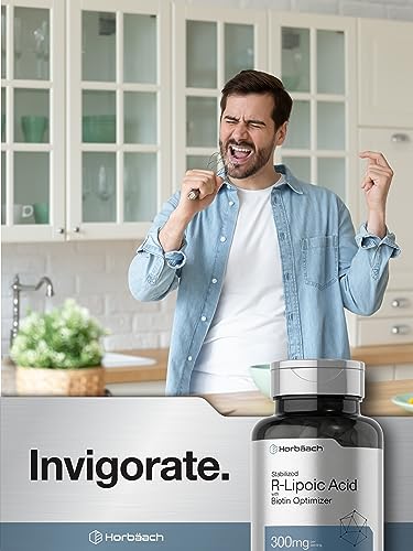 Stabilized R-Lipoic Acid 300mg | 60 Capsules | with Biotin Optimizer | Non-GMO, Gluten HorbäachBuy Supplements Australia