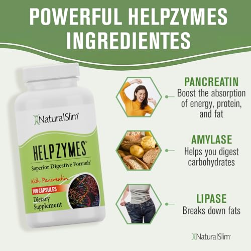 NaturalSlim Helpzymes Digestive Enzymes for Digestion, Bloating, Gas Reli NaturalSlimBuy Supplements Australia