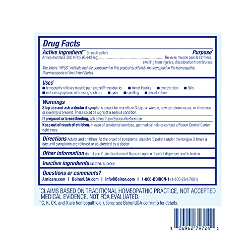 Boiron Arnica Montana 30C Homeopathic Medicine for Relief from Muscle Pain, Muscle Stiffness, Swelling BoironBuy Supplements Australia