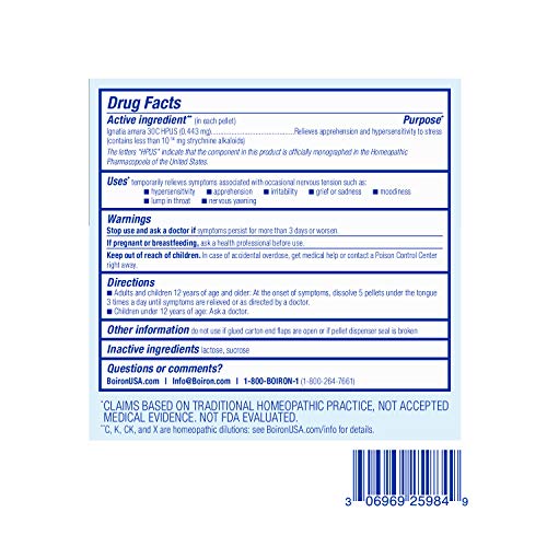 Boiron Ignatia Amara 30C Homeopathic Medicine for Relief from Emotional Stress, Hypersensitivity BoironBuy Supplements Australia