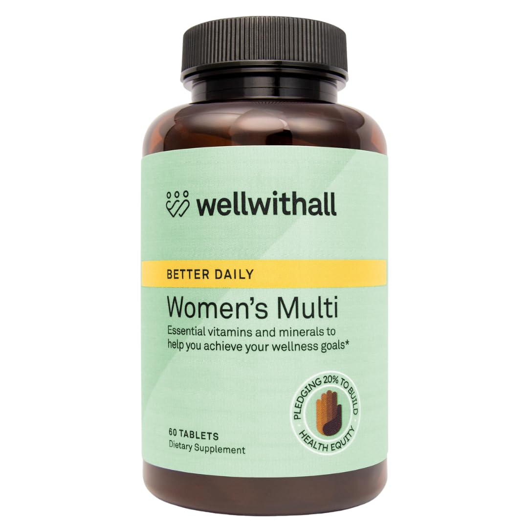 WellWithAll Women’s Multivitamin | Daily Supplement with Essential Vitamins, Minerals & Iron | Supports Immunity, Heart Health, Bone Health, Energy & Mood | Major Allergen - Free | 60 Tablets WellWithAllBuy Supplements Australia