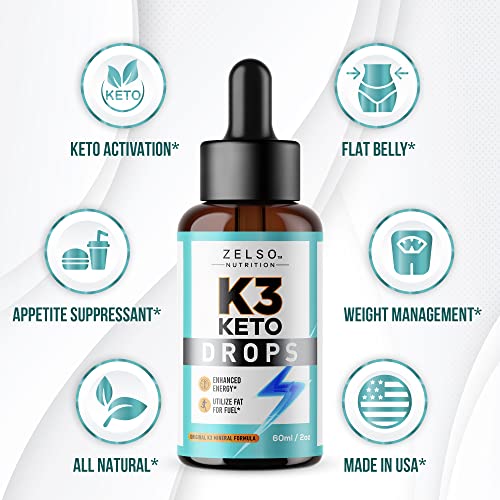 (3 Pack) K3 Keto Drops for Weight Loss - Fat Burner & Metabolism Booster | Advanced Keto ZELSOBuy Supplements Australia