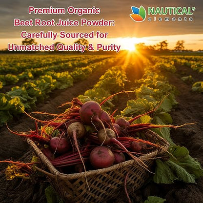 Beet Juice Powder Organic - Cold Pressed - 20:1 Concentrate - Concentrated Beet Root Nautical ElementsBuy Supplements Australia