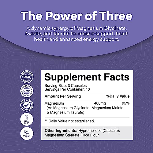 Triple Magnesium Complex Supplement 400mg Elemental - High Absorption Magnesium Natures CraftBuy Supplements Australia