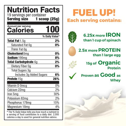 Growing Naturals | Vanilla Raw Pea Powder 15g Plant Protein | 2.8G BCAA, Low-Carb Growing NaturalsBuy Supplements Australia