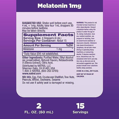 Natrol Liquid Melatonin 1mg, Berry-Flavored Dietary Supplement for Restful Sleep, 2 Fl Oz NatrolBuy Supplements Australia